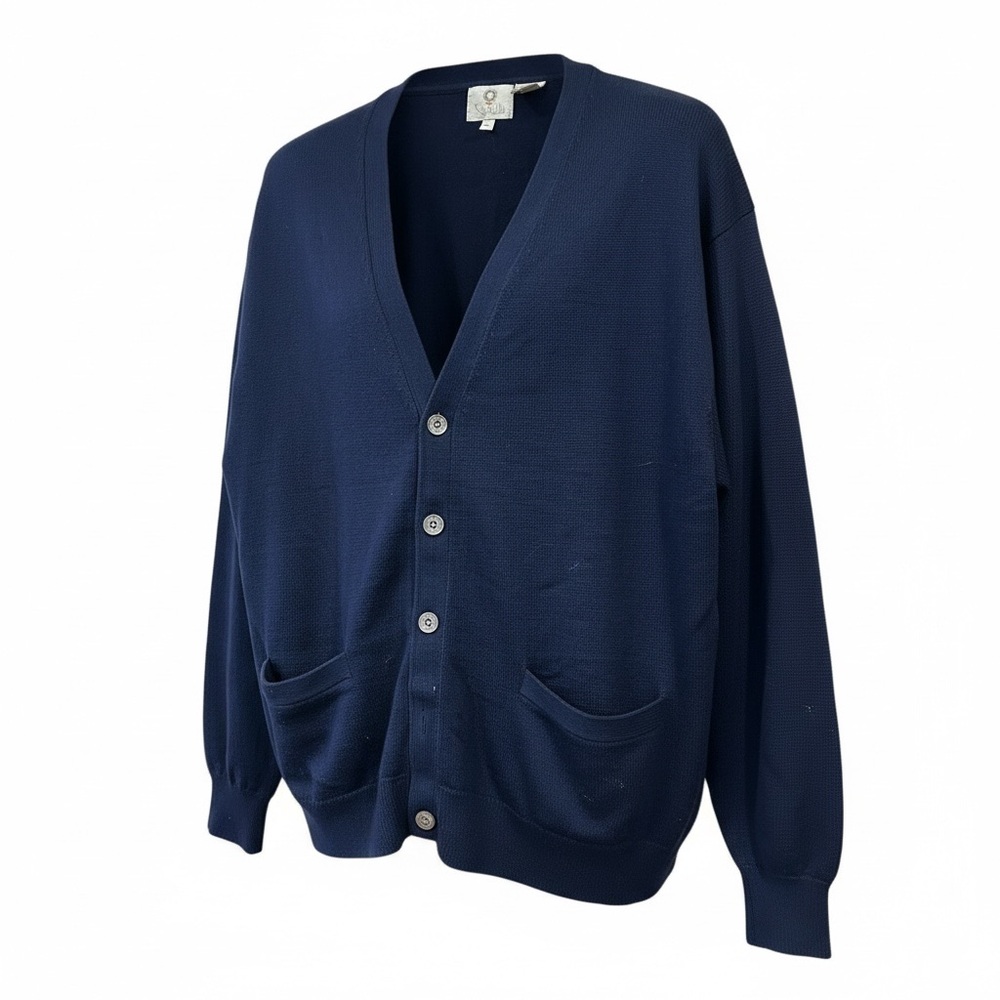 Classic Men's Deep Blue Cardigan by [Brand]